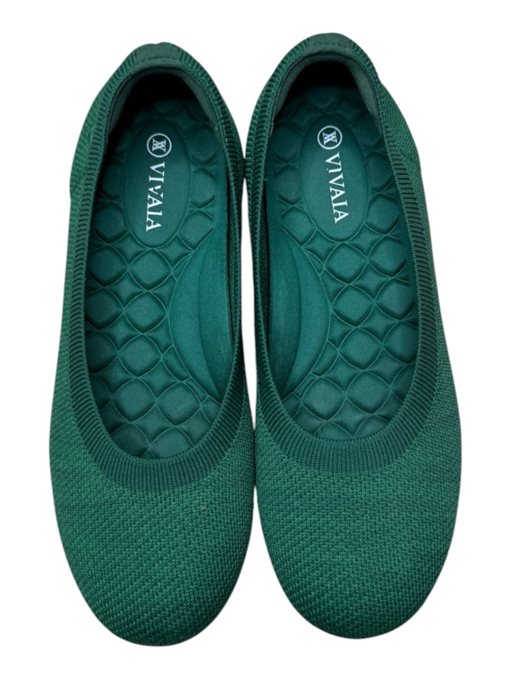 Vivaia Claire Round Toe Ballet Flats 37.5 7 Forest Green